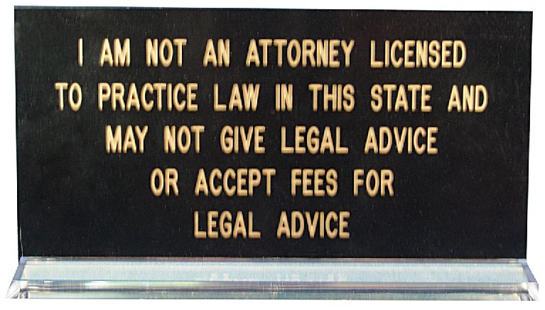 I Am Not a Lawyer Texas Notary Desk Sign