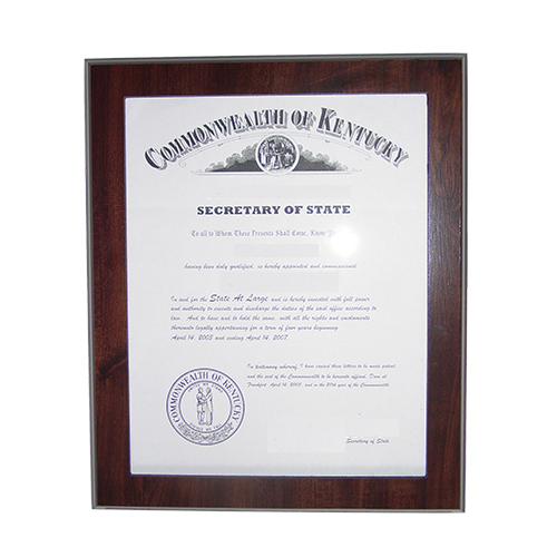 Texas Notary Commission Frame Fits 11 x 8.5 x inch Certificate