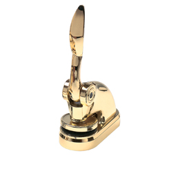 This Texas contemporary notary seal embosser is available with baked-on black epoxy finish, a plated 24k lustrous gold flashed finish, or a lustrous plated finish. This elegant, precision-made embosser makes a fine addition to any desk or office. Handles are molded for complete comfort and notary seal impressions are sharp and clear with every use. The embosser has a felt, no-scratch base that will prevent damages to any surface on which it is placed. Available in three colors. Makes notary seal impressions of 1-5/8 inches.